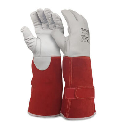 ARMOUR RED LEATHER TIG GLOVE KEVLAR LINED (XL)