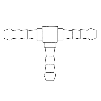 TITON 3/8 HOSE BARBED AIRLINE TEE